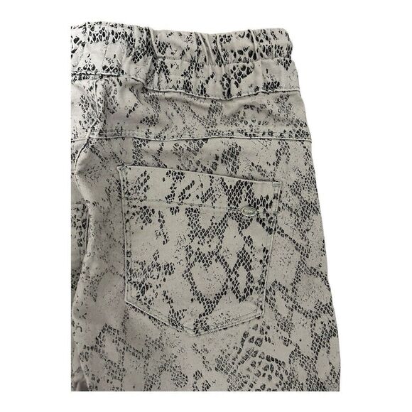 FLOG Gray Stretch Snake Skin Pattern Skinny Leg Pants Size 24 Drawstring - Picture 5 of 7
